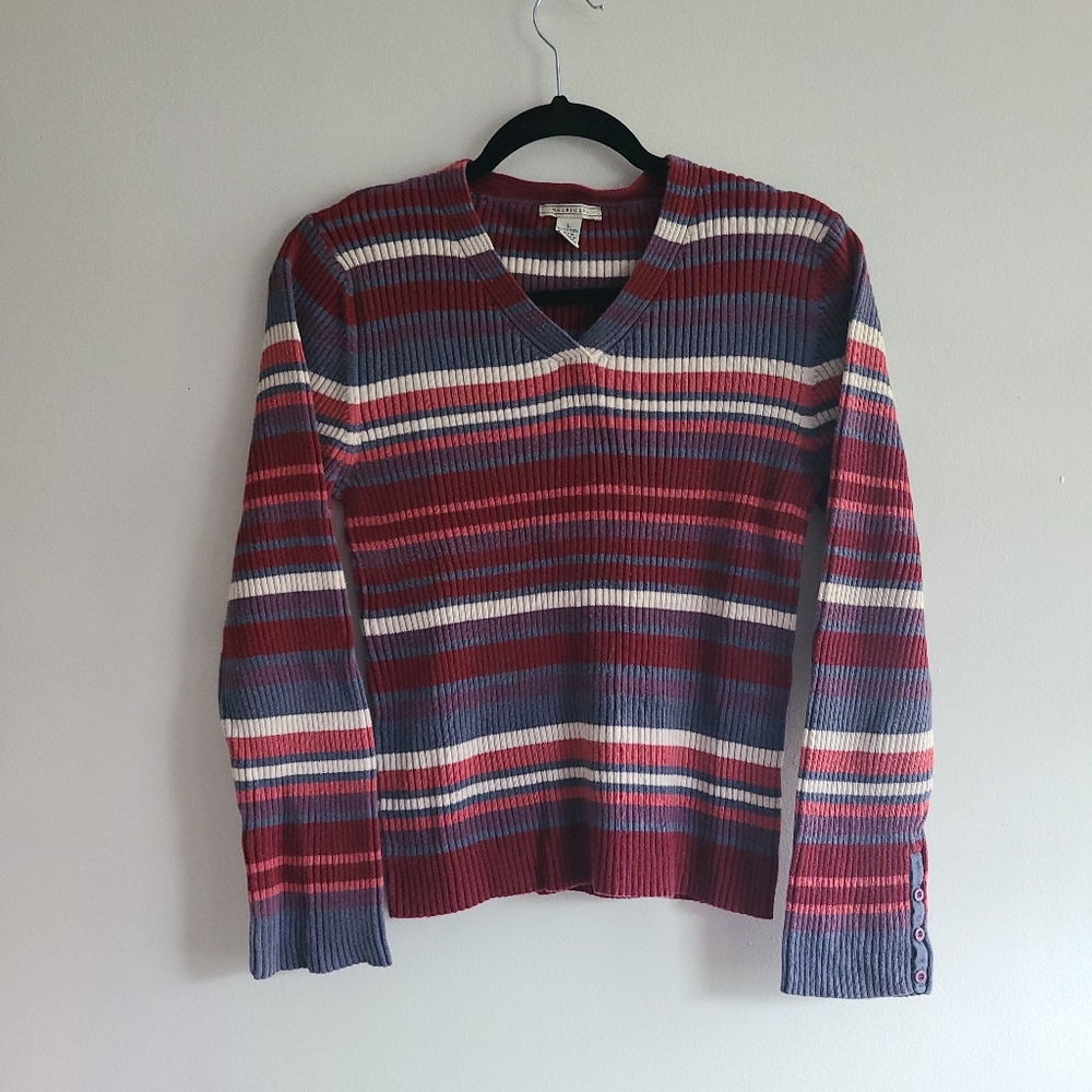 Y2k Era Ribbed Long Sleeve Top L - Picture 4 of 5
